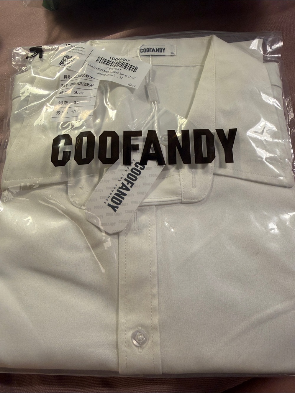 Coofandy Men’s White Casual Button-Down Shirt
